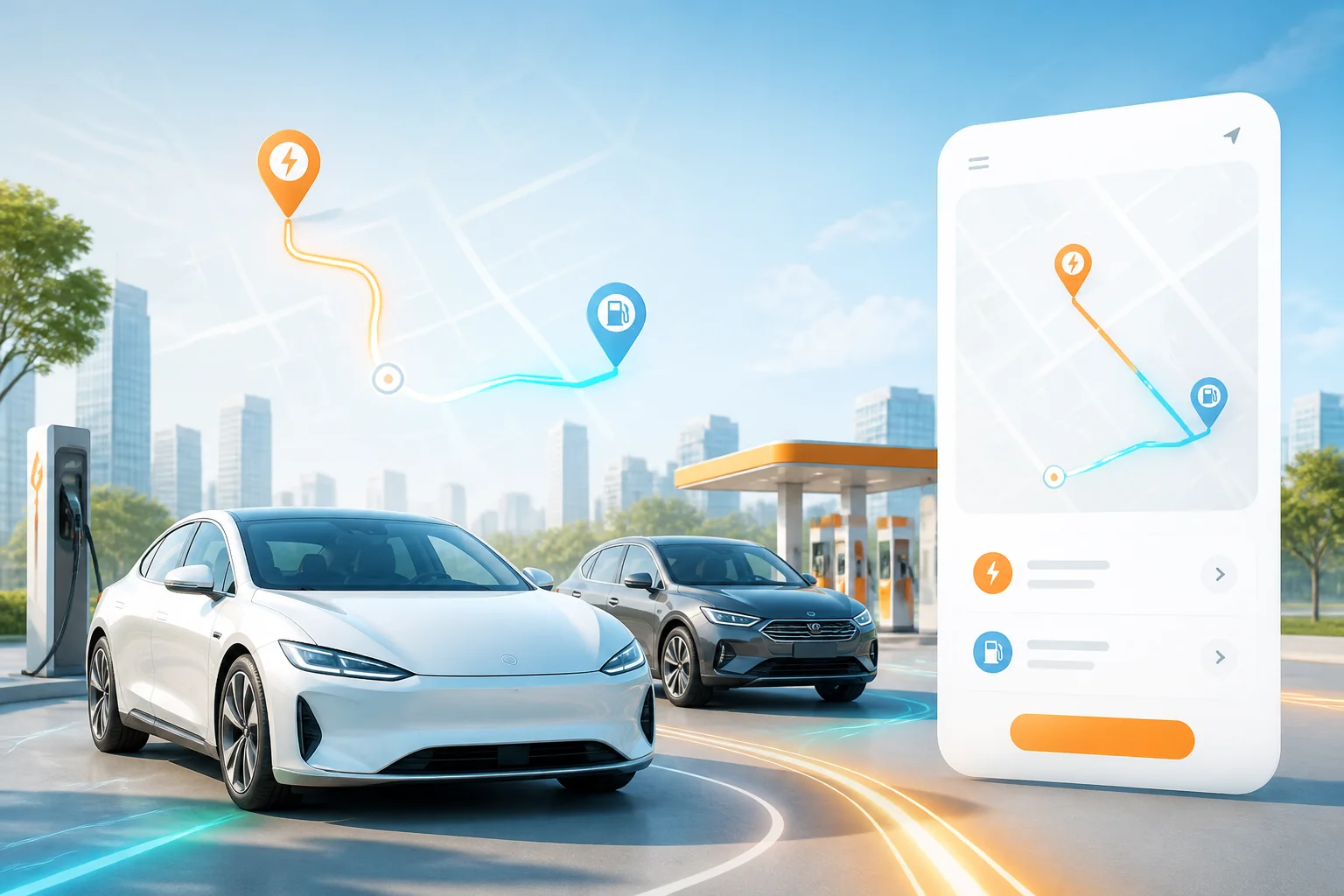 Cars connected to Masar route planning, station discovery, and mobility services